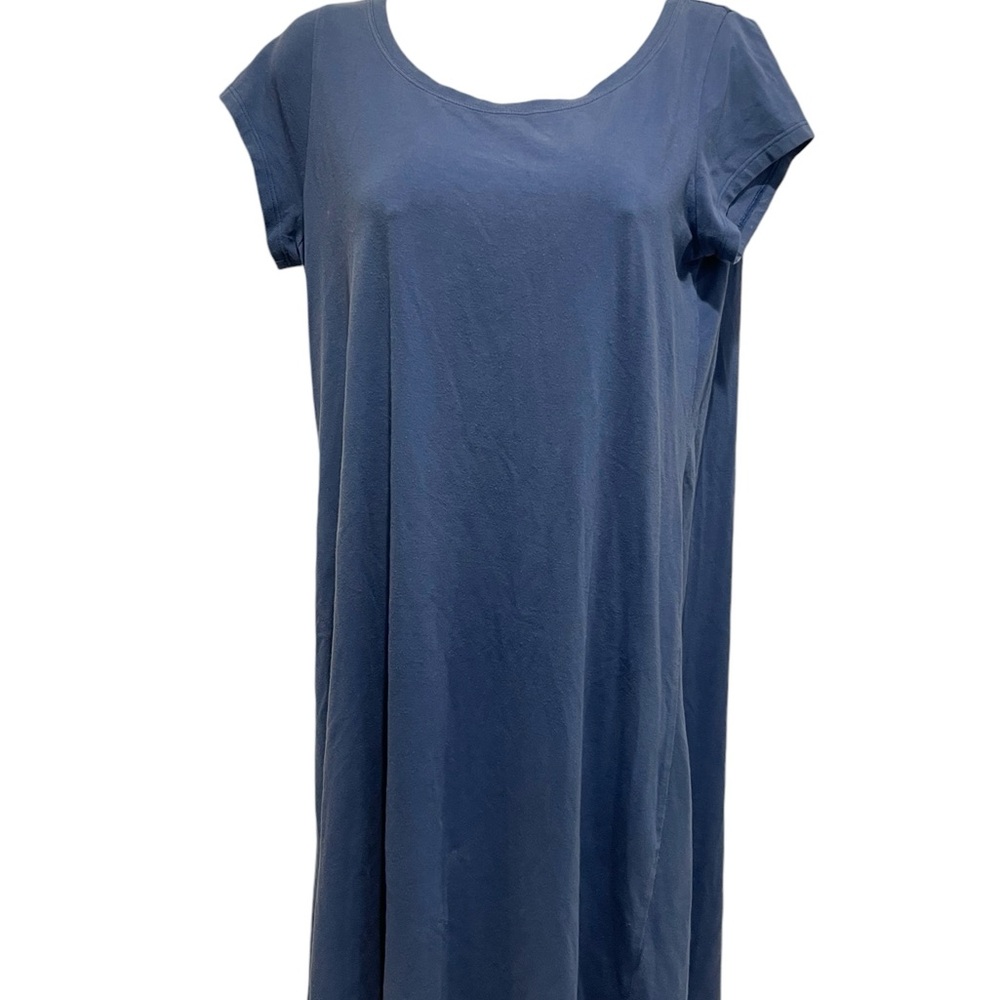 EILEEN FISHER Women’s Short Sleeve Shift Dress Blue Size Medium